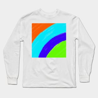 Blue Red green watercolor painting Long Sleeve T-Shirt